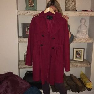 red sashimi coat